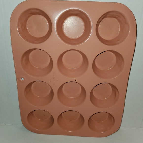 Vintage Chilton 12 Part Muffin Cupcake Pan #24 Orange Top Metal Pan Some Flaws - Picture 6 of 7